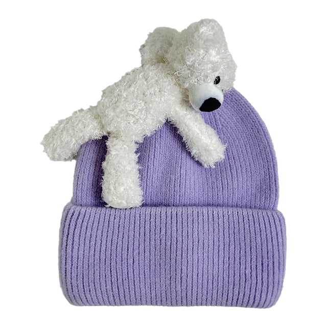 Gorro de invierno informal, cálido, suave y resistente al viento, accesorio de disfraz para hombres y mujeres, gorro de nieve Púrpura