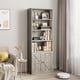 thumbnail image 5 of 71.4-pulgada de madera six-layer estante - industrial style para exposición almacenamiento rack, estilo rural style estante de libros con doors, 5 of 10