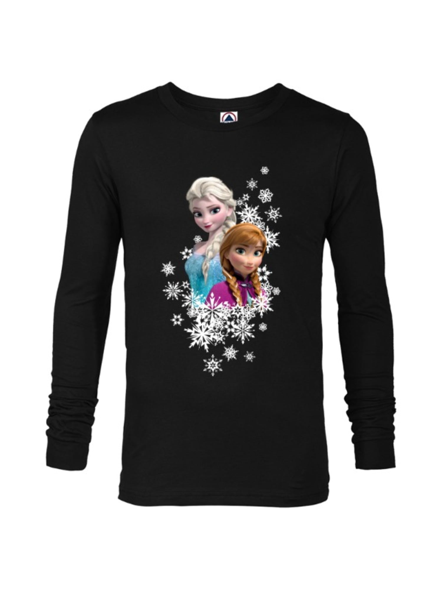Disney Frozen ELSA Snowflake Long Sleeve Graphic Tee T-Shirt Top For Girls-NEW 