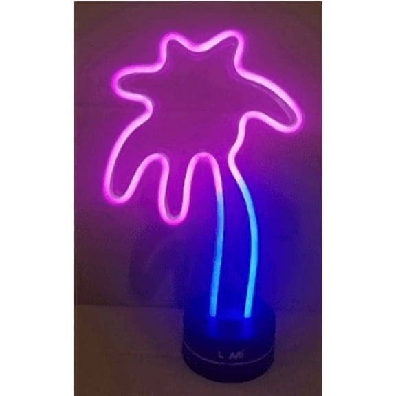 Neon Palm Tree Lamp Light - Tropical LED Palm Night Light for Beach-Inspired Decor