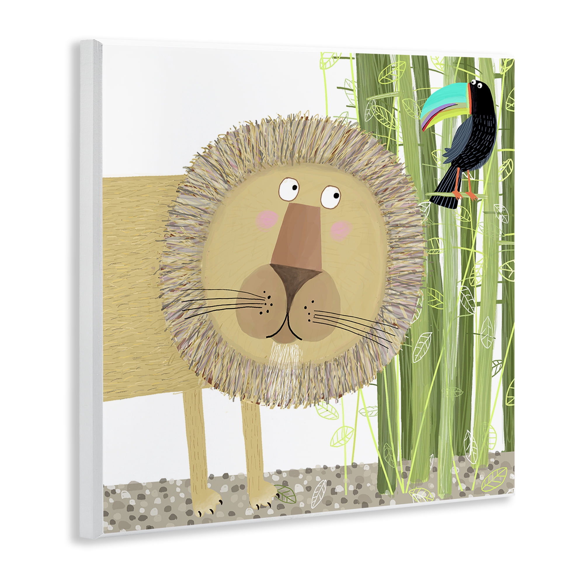 Stupell Industries Lion with Bamboo Trees & Toucan Wall Plaque Art, design by Carla Daly