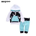 thumbnail image 3 of Seyurigaoka Seyurigaoka Christmas Baby Boy Girl Cotton Deer Hooded Tops Long Pants Leggings Set Outfits Set, 3 of 6