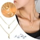 thumbnail image 2 of Collar de doble capa con estrella y luna para mujer, diseño ligero y moderno, collar con cadena para clavícula, 2 of 8