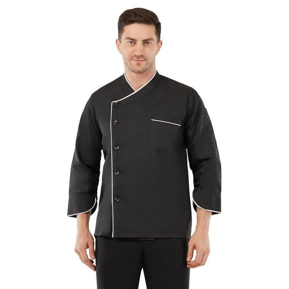 MONK ITALY Men's Multi-Color 3/4 Sleeve Single Breasted Chef Coat, Sizes XS-6XL