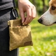 thumbnail image 5 of Dog Treat Pouch, Brown Canvas Waterproof Portable, 1 Pack Hanging Pet Training Waist Bag, for Outdoor Walking Off Leash Puppy Obedience Training Travel Dog Snack Storage, 5 of 5