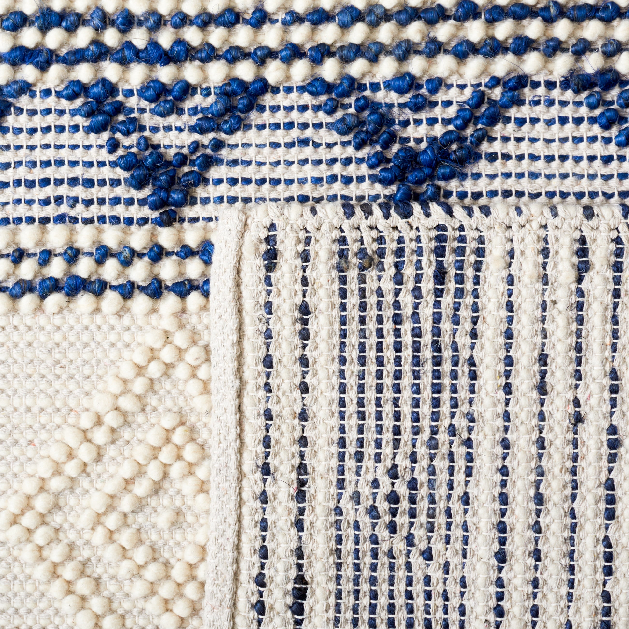 SAFAVIEH Natura Dusan Geometric Runner Rug, Navy/Ivory, 2'3" x 8'