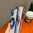thumbnail image 5 of 360° Rotatable Magnetic Ring Stand for iPhone 15 Plus Case, [Compatible with Magsafe] Protective Case with Stand & Ring Holder, Luxury Transparent Women Case for iPhone 15 Plus, Blue, 5 of 12