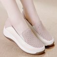 thumbnail image 5 of Women's Casual Loafers Slip On Leather Wedges Shoes Lightweight Casual Walking Shoes Female Classic Sneakers Flats Boat Shoes, 5 of 9