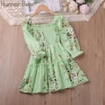 thumbnail image 2 of Robe à Manches Longues pour Filles Funicet, Robe à Manches Longues, Nouvelle Robe à Manches Longues Imprimée à Motif Floral à Col Rond pour Filles, Robe de Fête à Manches Longues, 2 of 7