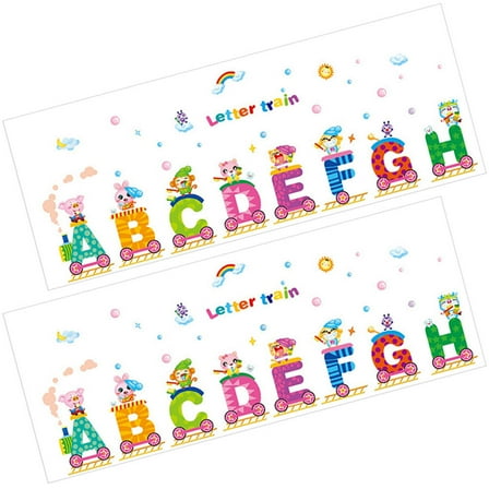 LEORX 2 Sets Playroom Wall Decals Alphabet Decals PVC Assorted Color for Kids Room