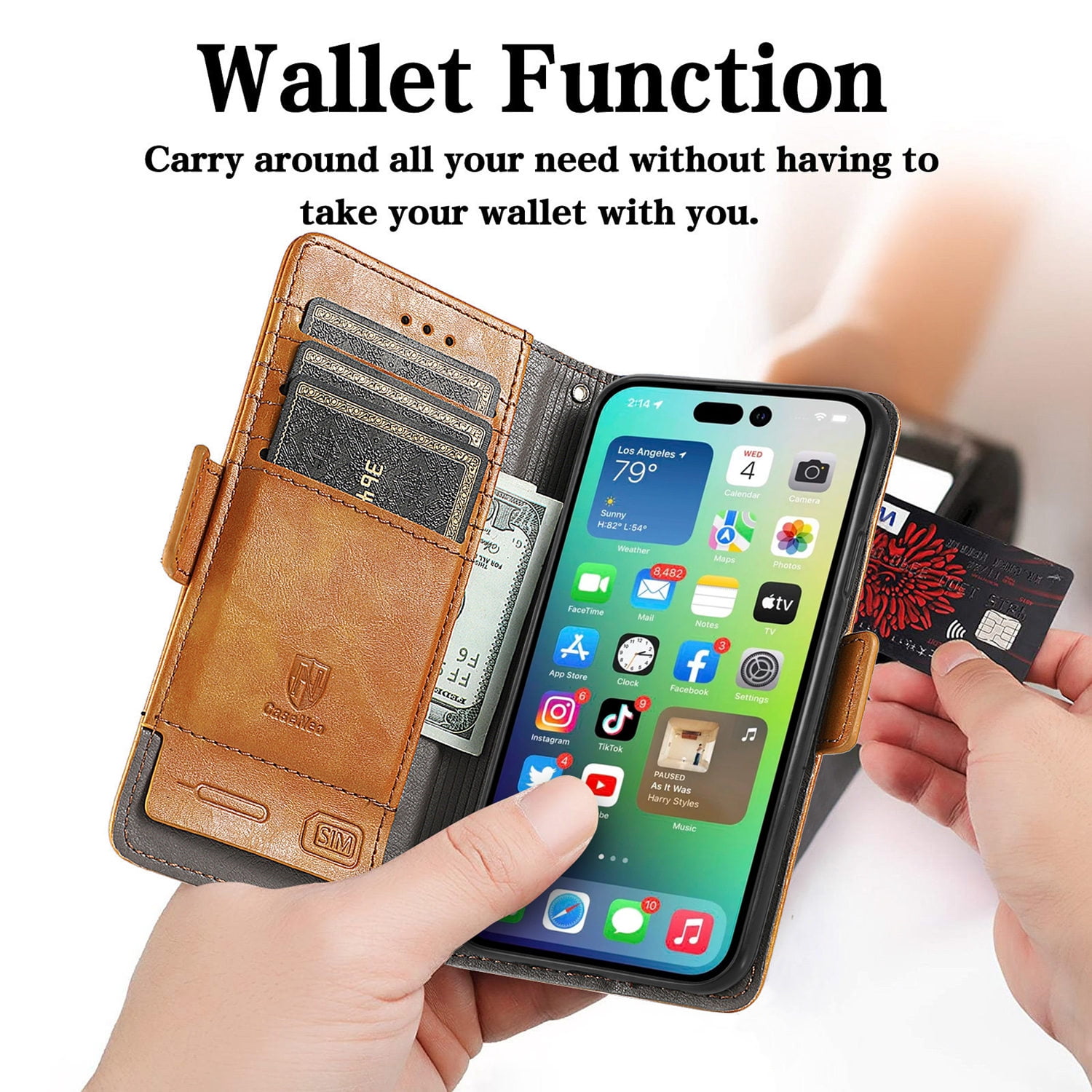 Leather Wallet Phone Case For Xiaomi Poco F6 Pro C55 C65 C50 F5 Pro M6 Pro Poco X5 Pro X4 M5 F4 F3 Quality Leather Phone Case With Card Holder Zipper