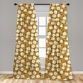 thumbnail image 3 of Ambesonne Retro Curtains, Spring Garden Roses Art Print, Pair of 28"x84", Dark Yellow White, 3 of 3