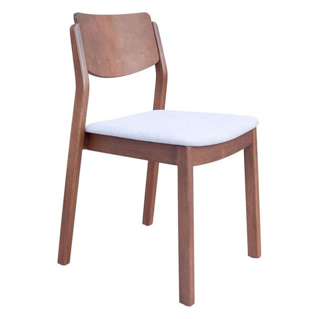 ZUO Desdamona Dining Chair (Set of 2) Light Gray & Walnut