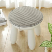 Round Wood Stool, Ergonomic Seat, Thick Cushion, Modern Design, Home Office, Living Room Use, Comfortable Back Support, Solid Wood Frame TOPLIU