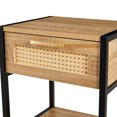 thumbnail image 5 of Homhougo Rattan End Table with 1 Drawer &Open Shelf, Modern Nightstand, Side Table for Living Roon, Bedroom, 5 of 9