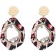 thumbnail image 1 of Accesorio de joyería de pendientes colgantes de diamantes de imitación de aleación colgante geométrico de mujer elegante (rojo), 1 of 6