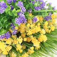 thumbnail image 4 of 9 flores artificiales para exteriores, resistentes a los rayos UV, plantas falsas para exteriores, flores de plástico sintético a granel para colgar macetas, jarrón de porche exterior, decoración de ventanas del hogar (amarillo, morado, verde) Zhivalor CZBG-SY55, 4 of 7