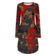 thumbnail image 5 of Mujeres Sexy Otoño Suave O-cuello Manga larga Flor formal Irregular Tie-Dye Bloque de color Estampado Otoño Maxi Casual Vestido de mujer Fridja nbo1418, 5 of 5