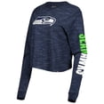 thumbnail image 2 of Women's New Era College Navy Seattle Seahawks Crop Long Sleeve T-Shirt, 2 of 3