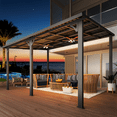 thumbnail image 4 of AECOJOY 10' x 14' Hardtop Gazebo, Heavy Duty Outdoor Gazebo with Galvanized Steel Sloping Roof, All Weatherproof Metal Gazebo Featuring Vertical Stripes for Patio, Backyard, and Lawns, 4 of 7