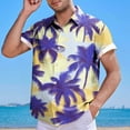 thumbnail image 2 of Iugvhana Mens Hawaiian Shirt Short Sleeve Button Down Shirts Tropical Summer Beach Shirts Casual Floral Aloha Shirts Purple#1 XXL, 2 of 3