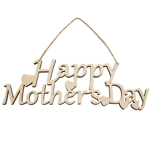OUNONA Mother's Day Plaque with Hanging Rope for Wall Door Tree Decoration About 32 x 12 x 0.5cm