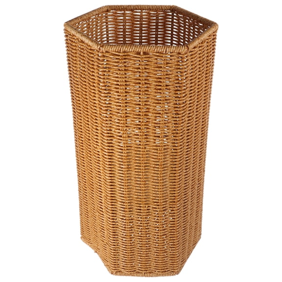 LABSERRON Entryway Umbrella Holder Woven Rattan Design Umbrella Stand Khaki 1Pcs 15.6X8.3X7.5In
