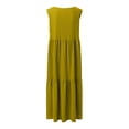 thumbnail image 5 of DHFJKG Bohemian Summer Women Dress Beach Vacation Clothes Solid Color Sleeveless V Neck Maxi Dress Flowy Trendy Dresses, 5 of 5