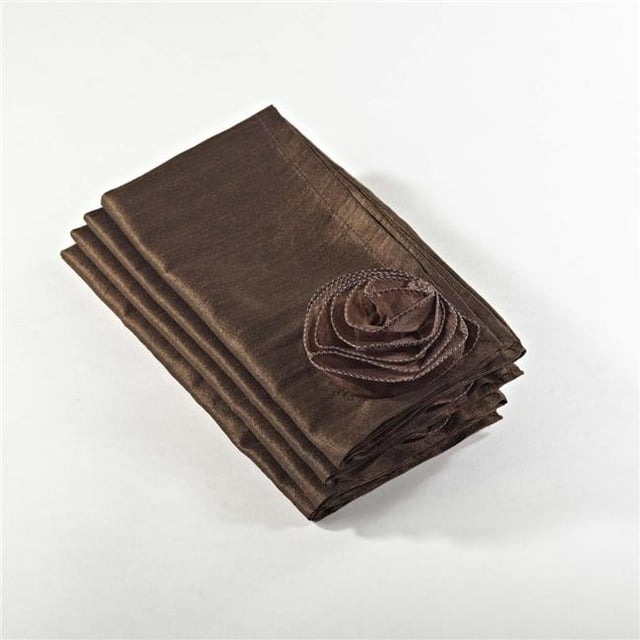 SARO 1951.CT20S Serviette Design Rose Carrée de 20 Po - Lot de 4 Chocolats