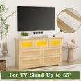 thumbnail image 6 of Dresser for Bedroom,Rattan 7 Drawer Dresser with Charging Station and LED Lights,Boho Dressers & Chests of Drawers,Wooden Dresser for Bedroom,Living Room,Hallway, 6 of 8