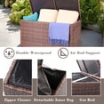 thumbnail image 6 of DIMAR GARDEN Outdoor Patio Wicker Rattan Storage Box Table 70 Gallon Mixed Coffee, 6 of 7