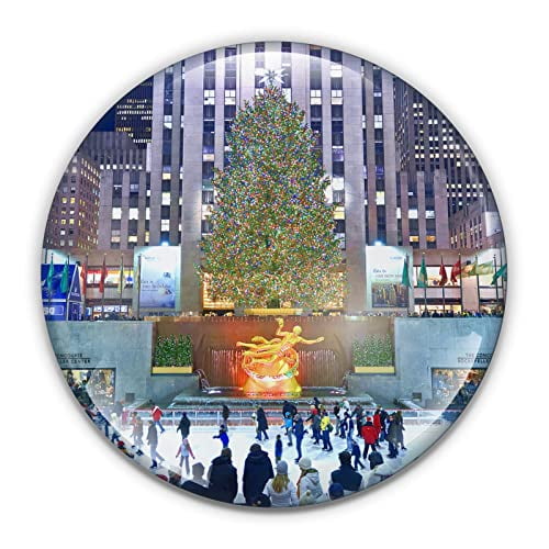 Rockefeller Center Tree Paperweight in Gift Box, 3 Inch Crystal Dome, Perfect for House Warming Gift