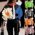 thumbnail image 5 of RWJDXD Vestes pour Femmes Imprimé Manteau Fermeture Éclair Tenue 2024 Printemps Automne Mode Court Mince Vestes pour Femme Rue Dame Manteaux Décontractés Hauts, 5 of 5