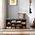 thumbnail image 4 of Shoe Benches for Entryway with Storage, 10 Compartments Shoe Rack Bench with Storage, Shoe Bench Storage with Cushion Seat for Living Room Entryway Hallway Adjustable Shelves Shoe Shelf, 4 of 7