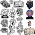 thumbnail image 2 of Grimoire Clear Stamps Candle Crystal Ball Magic Scepter Book Divination Reusable Retro Transparent Silicone Stamp Seals, 2 of 9