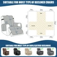 thumbnail image 4 of Timeles Waterproof Recliner Covers, Recliner Chair Covers with Leg Straps, Reversible Recliner Couch Cover for 1 Seat Reclining Sofa, Washable Chair Protector for Pets Kids(1 Seater 22", Dark Gray), 4 of 9
