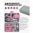 thumbnail image 2 of Vensio -24pcs Household Tool Kit with Storage Toolbox, Basic DIY Repair Set for Home Apartment and Dorm, Compact Hand Tool Organizer for Women and Men Pink, 2 of 5