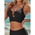 thumbnail image 4 of Charmo Bikini Tops for Womens Push Up Padded Swimsuit Tops Cute Long Line Bathing Suits Top, 4 of 7