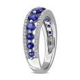 thumbnail image 2 of 1.50 Carat (Ctw) Lab-Created Blue Sapphire Band Ring in 14K White Gold with Lab-Grown Diamonds for Women, 2 of 6