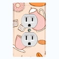 thumbnail image 1 of Metal Light Switch Wall Plate Outlet Cover (Coffee Espresso Mocha Bean Pot Sweet Dessert Treat Beige - Single Duplex), 1 of 2
