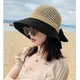 thumbnail image 2 of Elegant Women's Wide Brim Sun Hat - Stylish Floppy Straw Beach Cap, Perfect Packable Summer Accessory  Black TIKA, 2 of 3