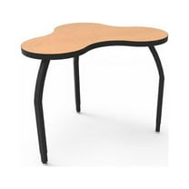 Wisconsin Bench ELO6808-ADJSS-94-94 Elo Nimbus Table, Fusion Maple Laminate & Banding with 3 Adjustable Smooth Silver Legs - 26-31 x 55.5 x 39 in.