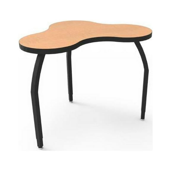 Wisconsin Bench ELO6808-ADJSS-94-94 Elo Nimbus Table, Fusion Maple Laminate & Banding with 3 Adjustable Smooth Silver Legs - 26-31 x 55.5 x 39 in.