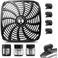 thumbnail image 1 of CNKOO 8QT Air Fryer Grill Plate for Gourmia GAF838 GAF856 GAF826 Air Fryers  9.8''×9.8'' Square Air Fryer Tray Replacement for Gourmia  Nonstick Air Fryer Grill Pan for G, 1 of 7