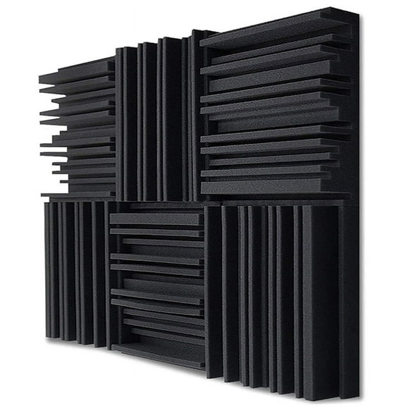 24Pcs Studio Acoustic Foam Panels Soundproof Sponge Drum KTV Room Absorption Treatment Polyurethane Wall