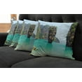 thumbnail image 2 of Ambesonne Tropical Throw Pillow Cover 4 Pack, Beach Cruising Journey, 20", Green Brown, 2 of 6