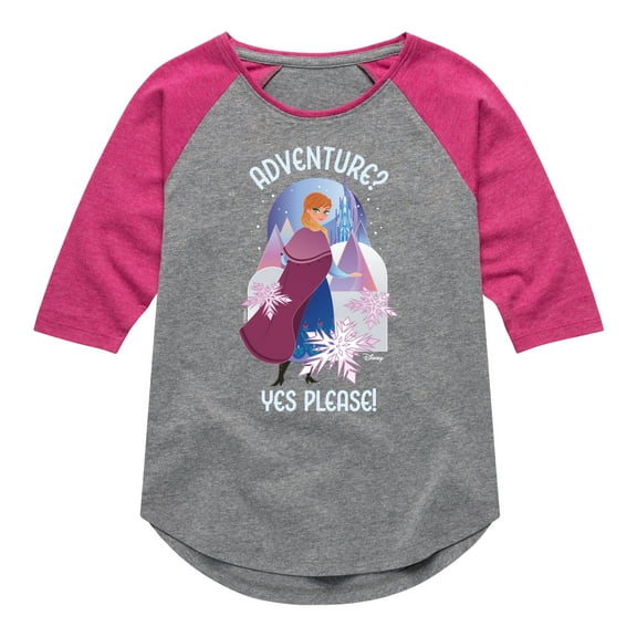 Frozen - Winter - Adventure? Yes Please! - Toddler & Youth Girls Raglan Graphic T-Shirt
