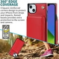 thumbnail image 4 of Mantto Crossbody Case for iPhone 15 Plus, Wallet Credit Card Kickstand Holder Shoulder Strap Zipper Pocket Premium PU Leather Case for Apple iPhone 15 Plus- 6.1", Red, 4 of 12