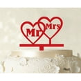 thumbnail image 1 of "Mr & Mrs Wedding Cake Topper Personalized Red Cake Topper Color Option Available 6.5""-7.5"" Inches Wide", 1 of 1