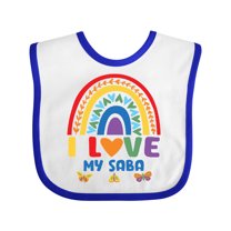 Inktastic I Love My Saba Bright Rainbow Grandchildren Boys or Girls Baby Bib
